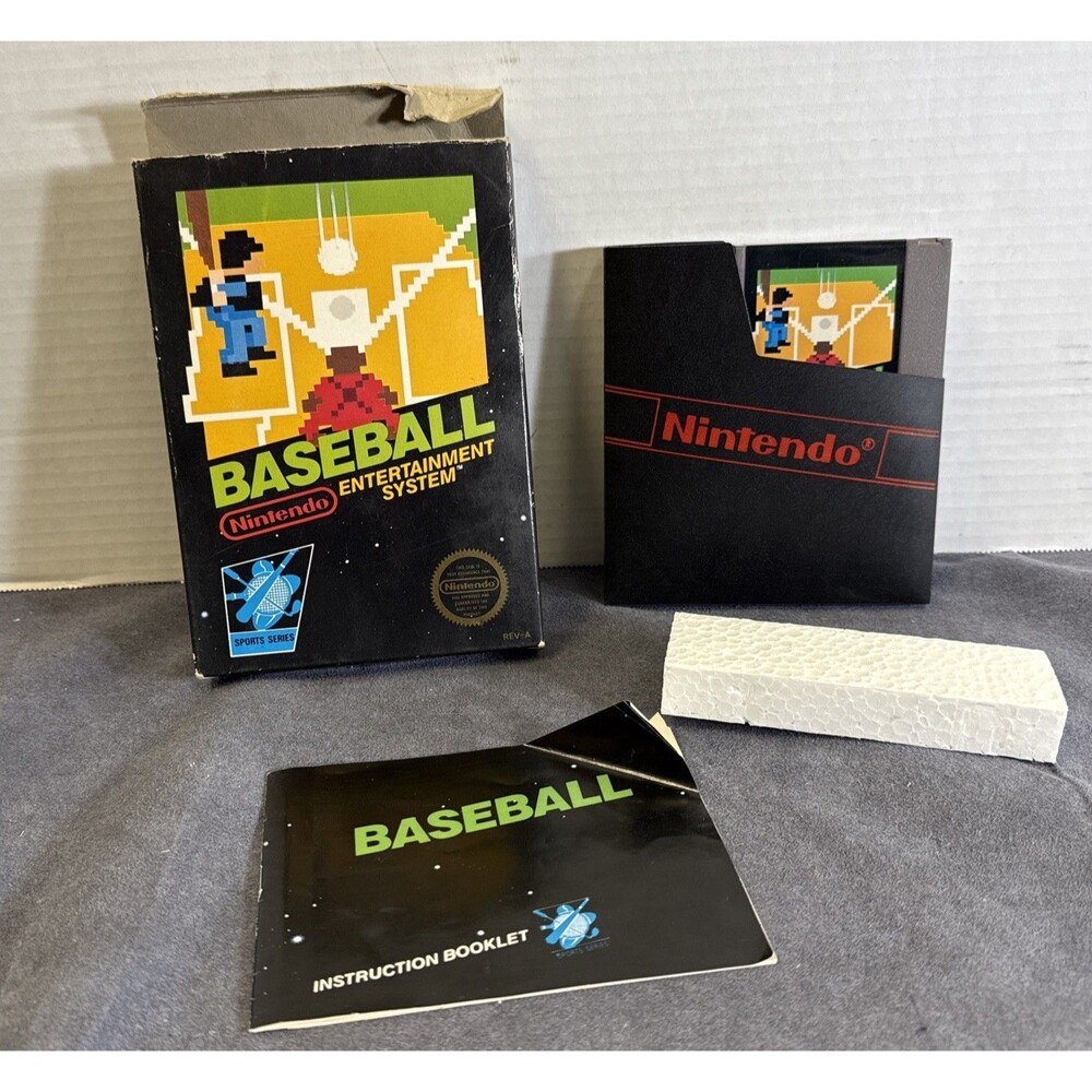 Baseball (NES, 1985) 3 Screws - Includes Box and Manual Foam